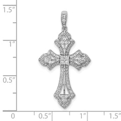 10K White Gold 1/2ct. Diamond Fancy Cross Pendant