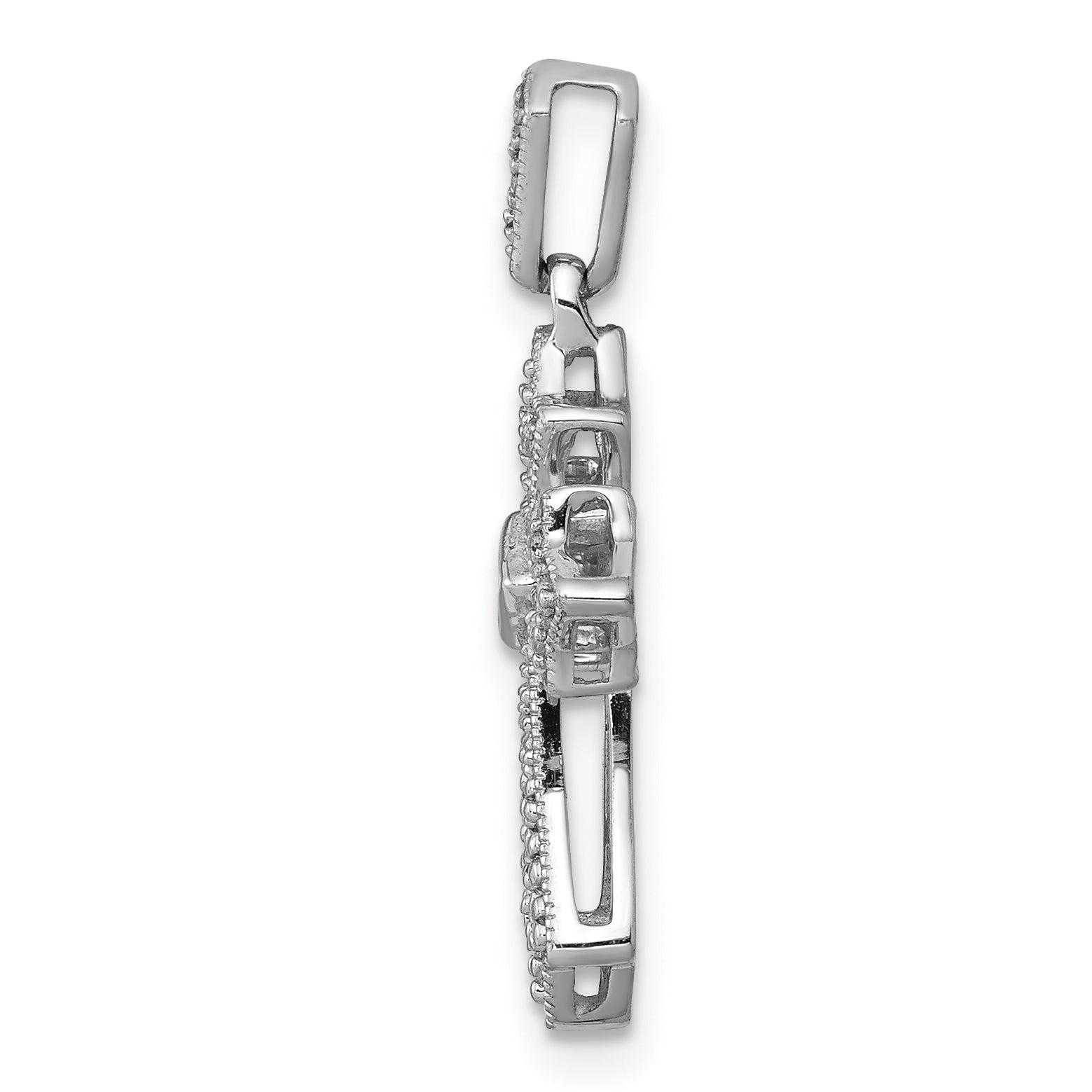 10K White Gold 1/10ct. Diamond Fancy Cross Pendant