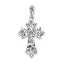 10K White Gold 1/10ct. Diamond Fancy Cross Pendant