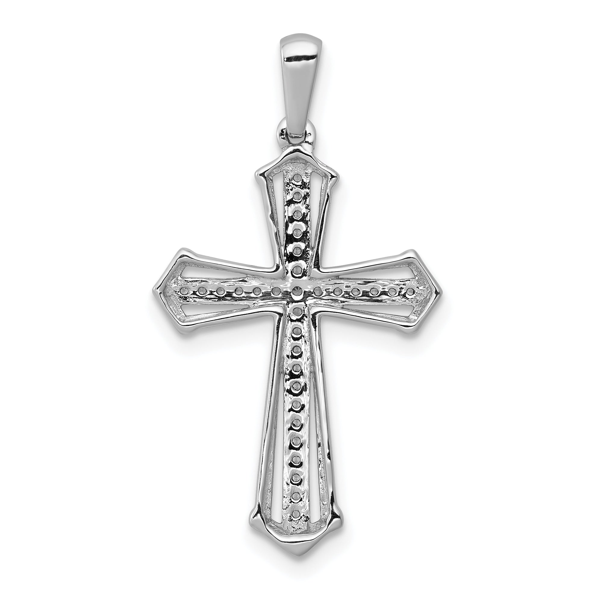 10K White Gold 1/8ct. Diamond Passion Cross Pendant