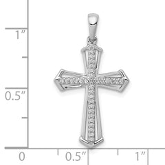 10K White Gold 1/8ct. Diamond Passion Cross Pendant