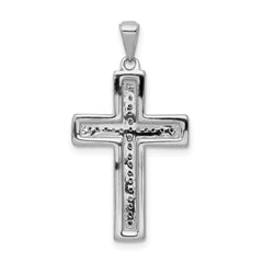 10K White Gold Large 1/10ct. Diamond Cross Pendant