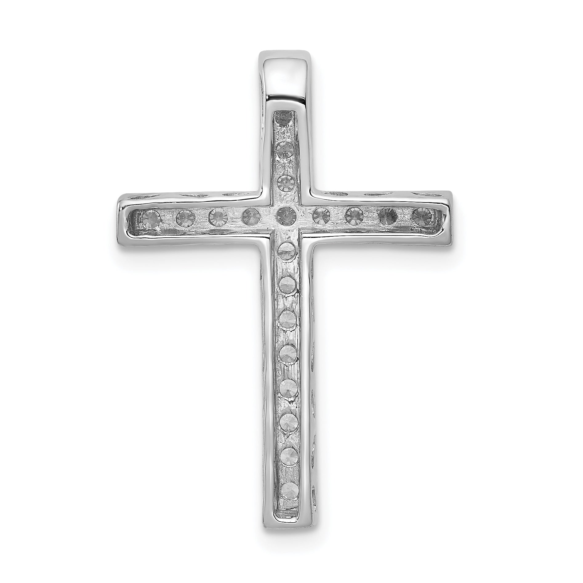 10K White Gold 3/8ct. Diamond Cross Chain Slide