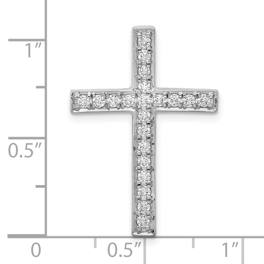 10K White Gold 3/8ct. Diamond Cross Chain Slide