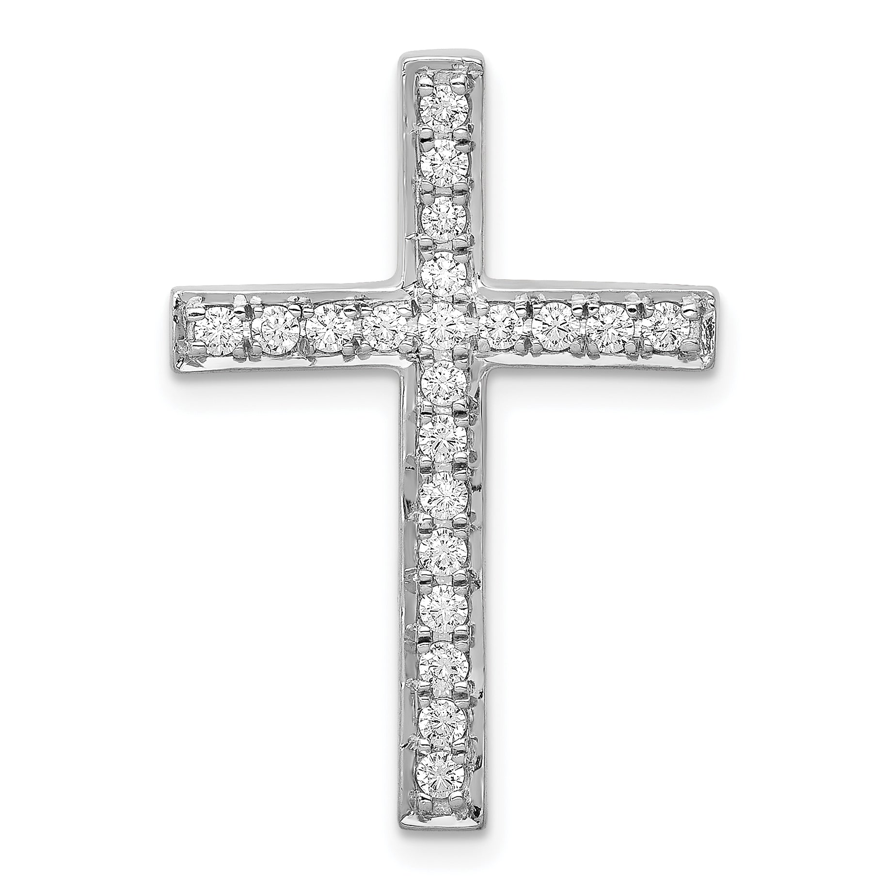 10K White Gold 3/8ct. Diamond Cross Chain Slide