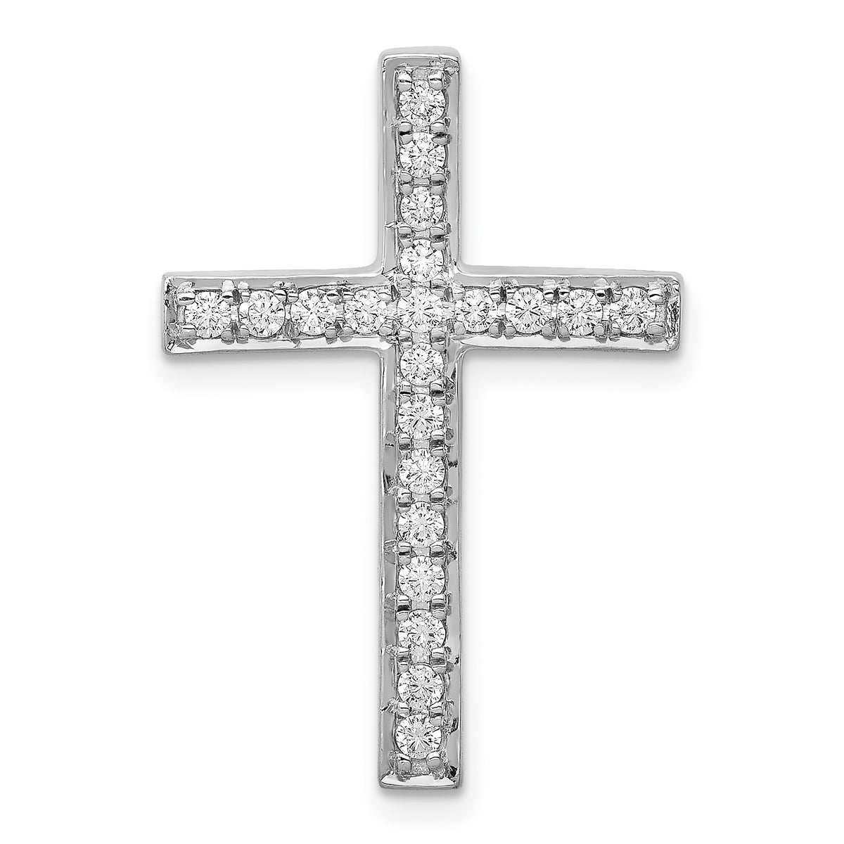 10K White Gold 3/8ct. Diamond Cross Chain Slide