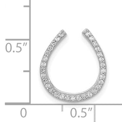 14k White Gold 1/6ct. Diamond Horseshoe Chain Slide