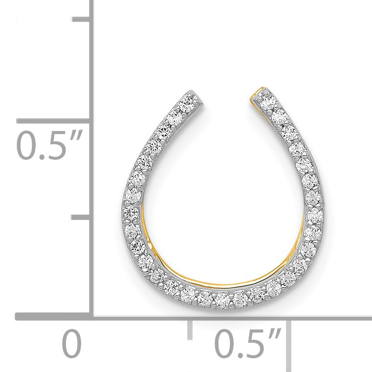 14k 1/6ct. Diamond Horseshoe Chain Slide