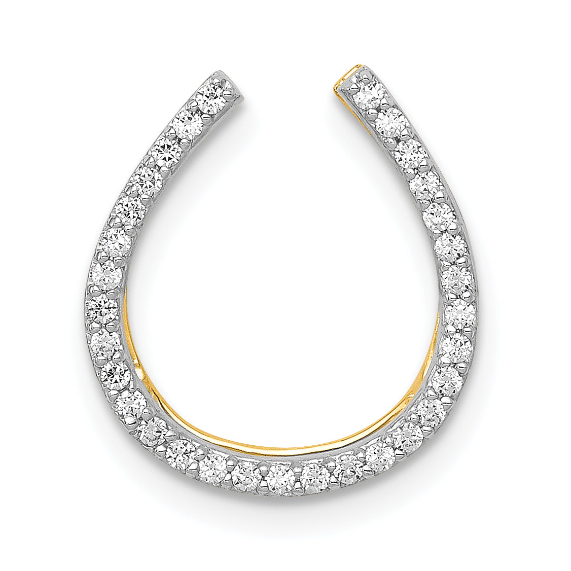 14k 1/6ct. Diamond Horseshoe Chain Slide