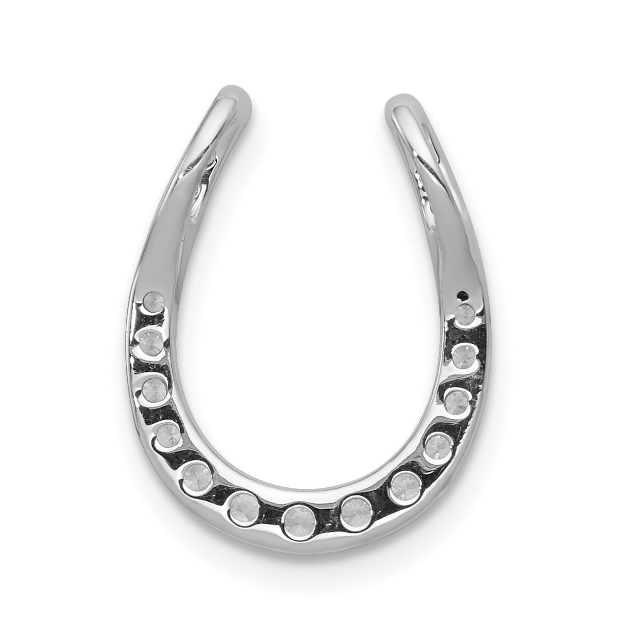 14k White Gold 1/4ct. Diamond Horseshoe Chain Slide