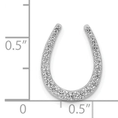 14k White Gold 1/4ct. Diamond Horseshoe Chain Slide