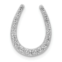 14k White Gold 1/4ct. Diamond Horseshoe Chain Slide