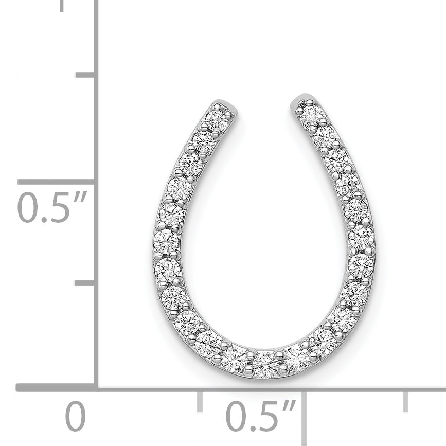 14k White Gold 1/3ct. Diamond Horseshoe Chain Slide