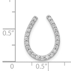 14k White Gold 1/3ct. Diamond Horseshoe Chain Slide