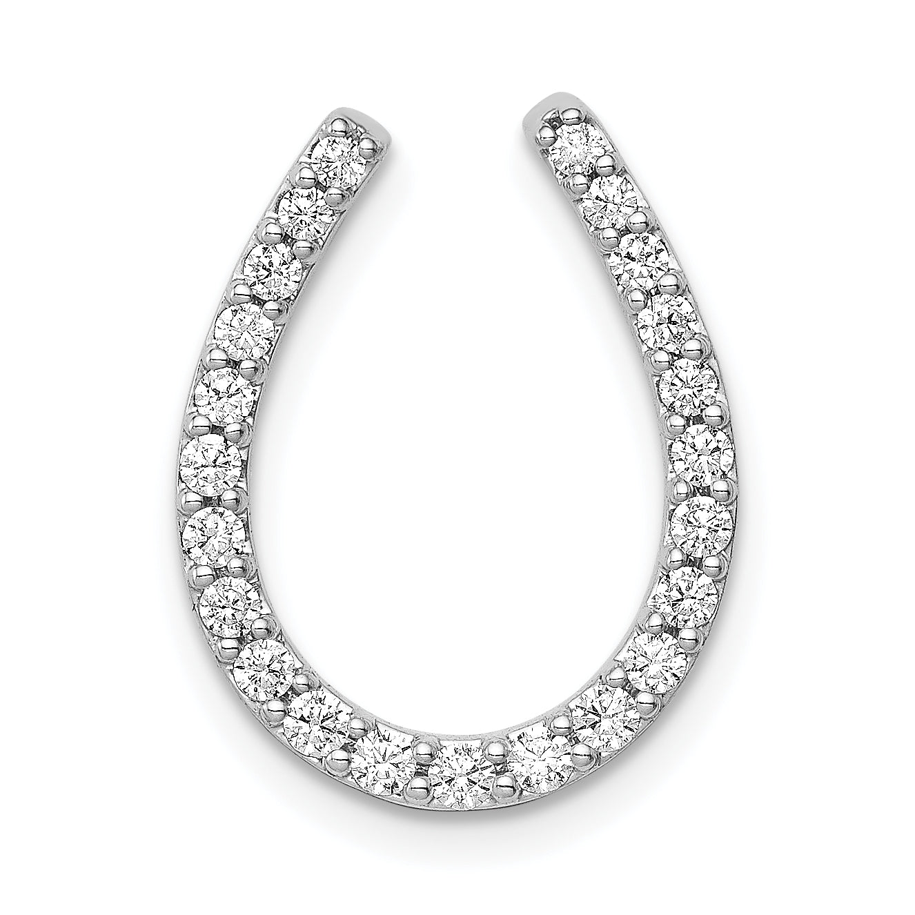 14k White Gold 1/3ct. Diamond Horseshoe Chain Slide