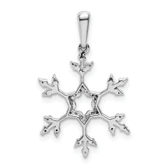 14k White Gold 1/6ct. Diamond Snowflake Pendant