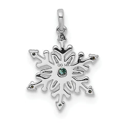 14k White Gold 1/10ct. Blue and White Diamond Snowflake Pendant