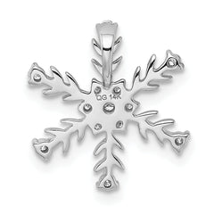 14k White Gold 1/6ct. Diamond Snowflake Chain Slide