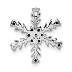 14k White Gold .01ct. Diamond Snowflake Chain Slide