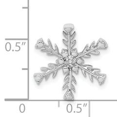 14k White Gold .01ct. Diamond Snowflake Chain Slide