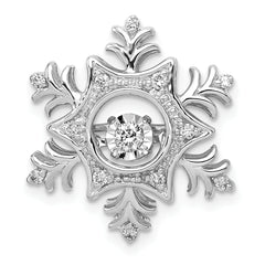 14k White Gold 1/6ct. Vibrant Moving Diamond Snowflake Chain Slide