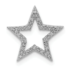 10k White Gold Small Diamond Star Chain Slide Pendant