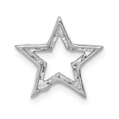 14k White Gold Small Diamond Star Chain Slide Pendant