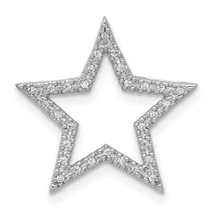 14k White Gold Diamond Star Chain Slide