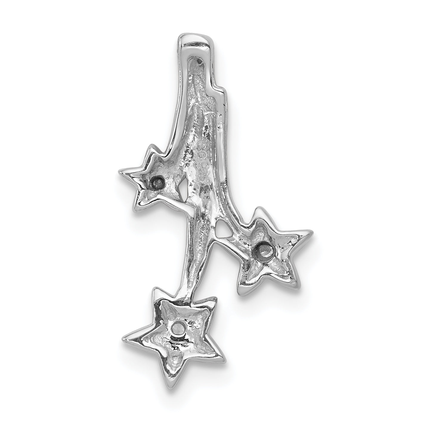 14k White Gold Diamond Shooting Stars Chain Slide