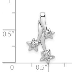 14k White Gold Diamond Shooting Stars Chain Slide