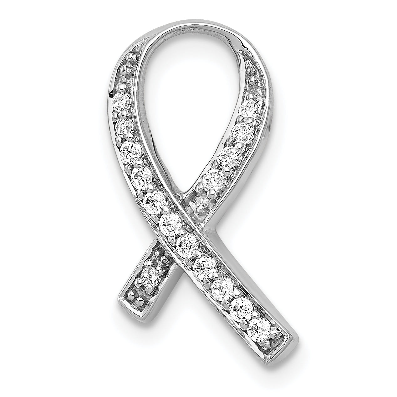 14k White Gold 1/8ct. Diamond Awareness Pendant