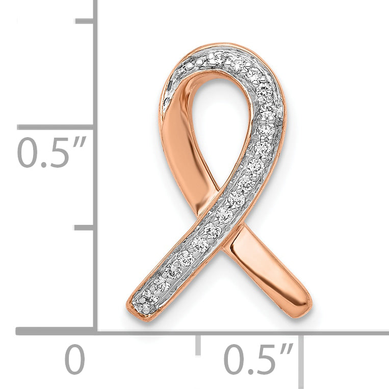 10k Rose Gold Diamond Awareness Chain Slide