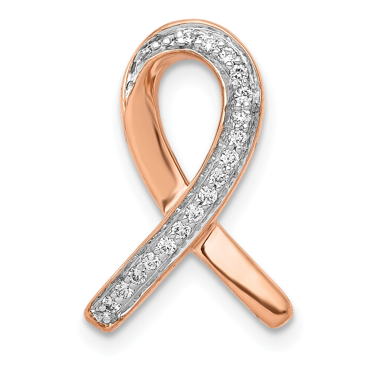 10k Rose Gold Diamond Awareness Chain Slide