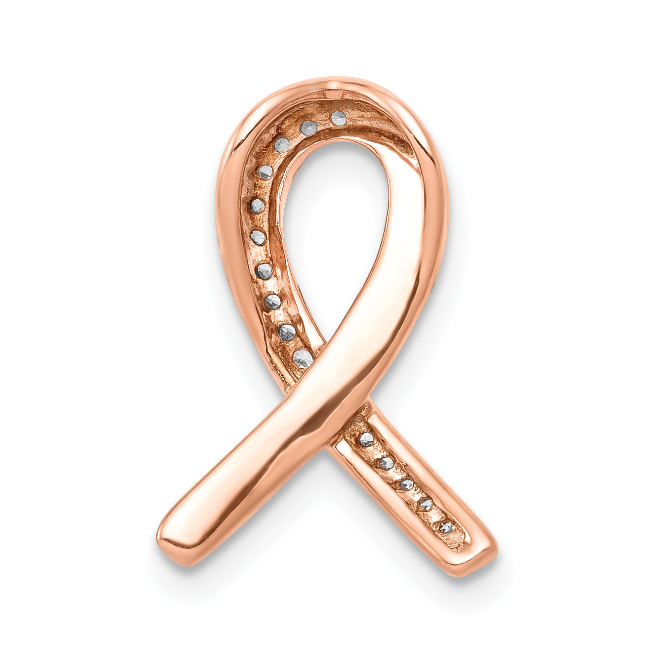 14k Rose Gold Diamond Awareness Chain Slide