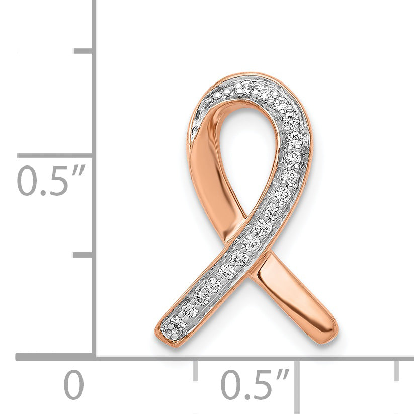 14k Rose Gold Diamond Awareness Chain Slide