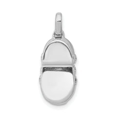 14k White Gold Diamond Baby Boy Shoe Pendant