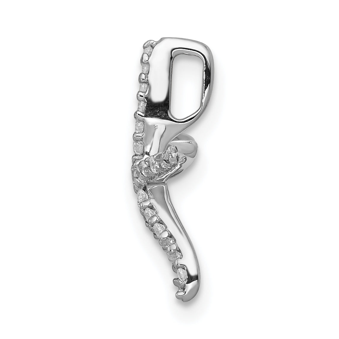 14k White Gold 1/8ct. Diamond Starfish Chain Slide