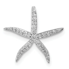 14k White Gold 1/8ct. Diamond Starfish Chain Slide