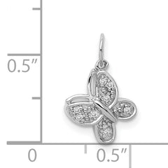 14k White Gold Diamond Butterfly Charm