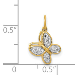 14k Diamond Butterfly Charm