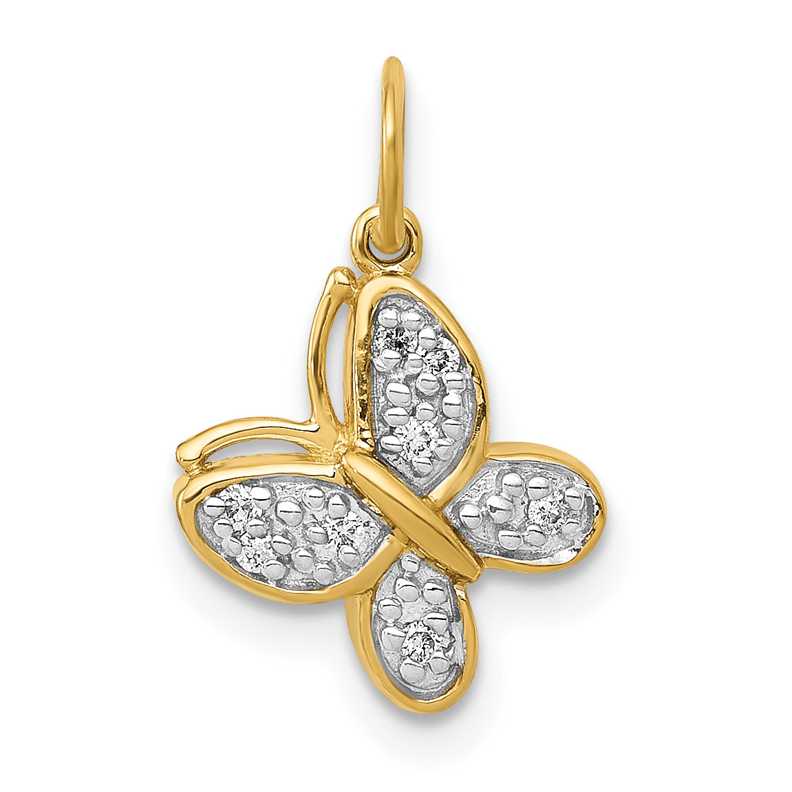 14k Diamond Butterfly Charm