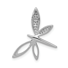 14k White Gold Diamond Dragonfly Chain Slide