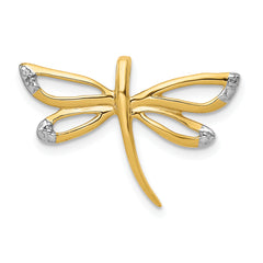 14k Diamond w/Rhodium Accent Dragonfly Chain Slide