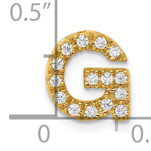 10K  Diamond Letter G Initial Charm