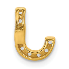 10K  Diamond Letter J Initial Charm