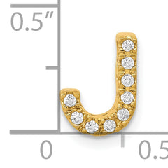 10K  Diamond Letter J Initial Charm