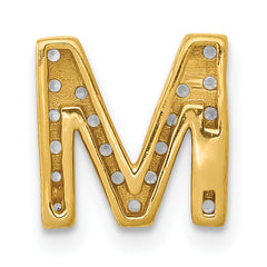 10K  Diamond Letter M Initial Charm