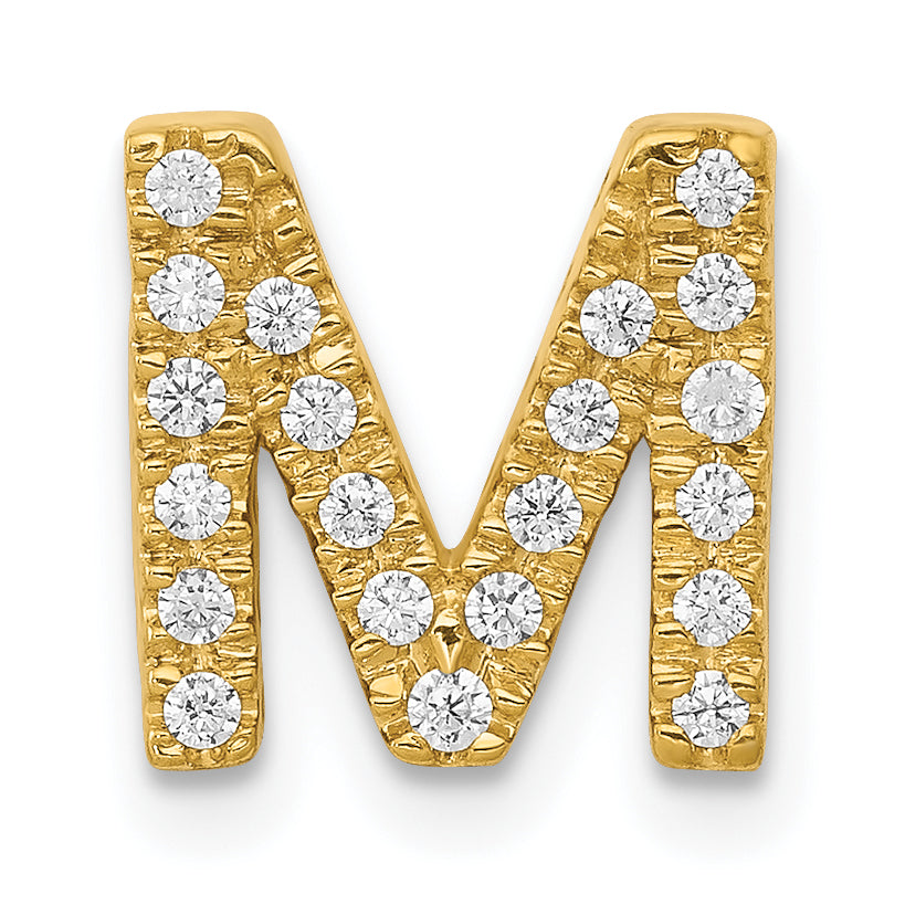 10K  Diamond Letter M Initial Charm