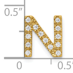 10K  Diamond Letter N Initial Charm