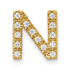 10K  Diamond Letter N Initial Charm